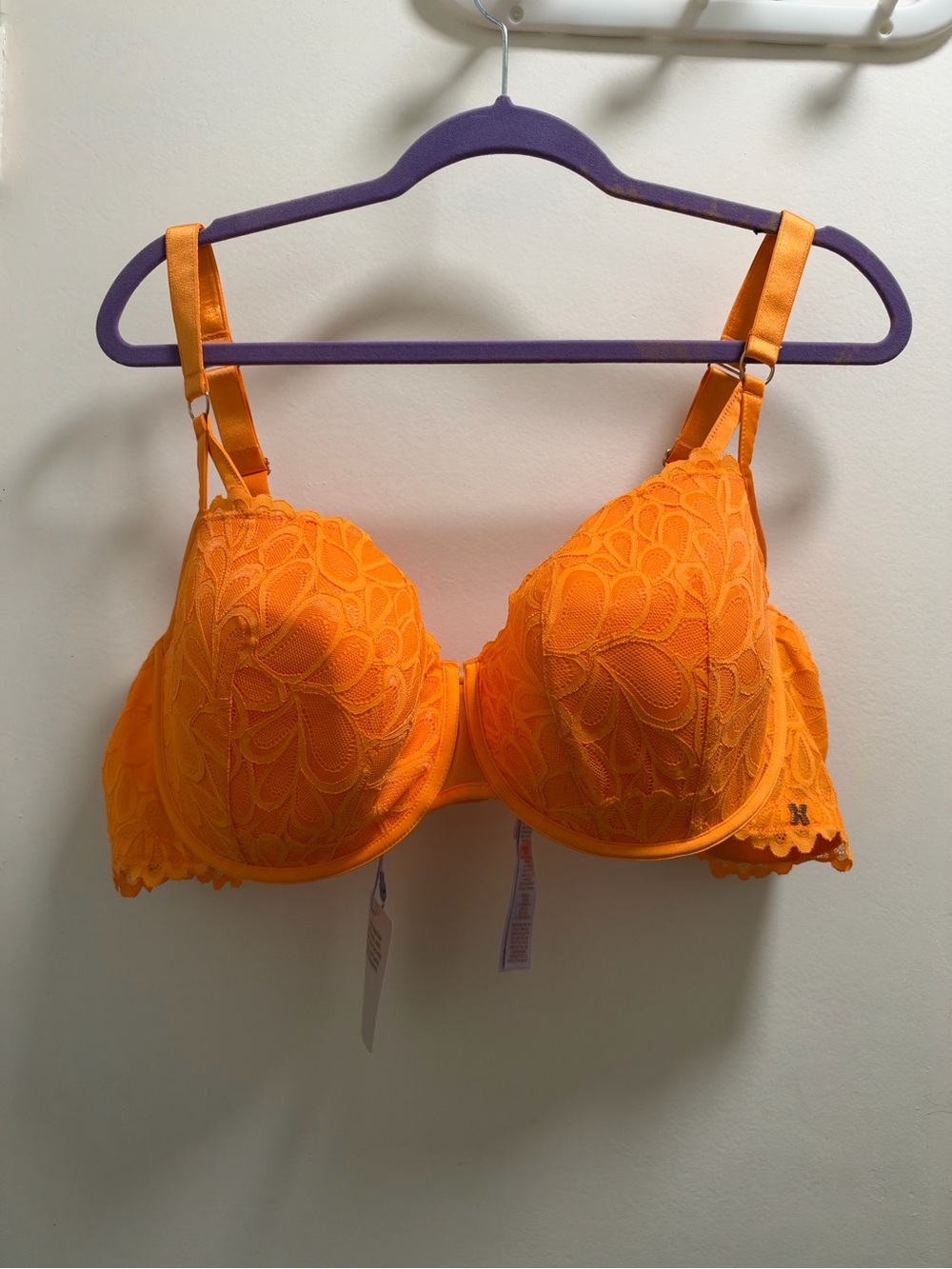 Savage X Fenty Bright Orange Lace Underwire Bra